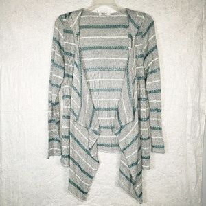 Maurices Hooded Striped Full Sleeved Cardigan